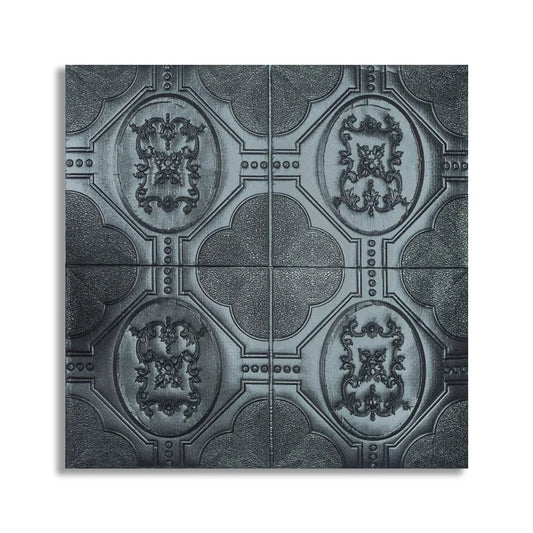 Set 5 x Tapet 3D Autoadeziv, design modern, rezistent la umezeala, usor de curatat, 70x70cm, Naimeed D4750, Negru - 221.ro