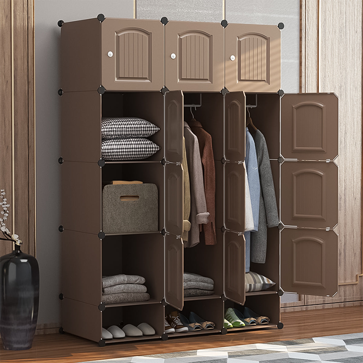 Dulap Modular, 12 Usi, Naimeed D4786, Maro