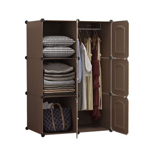 Dulap Modular Naimeed tip noptiera, cu model abstract, 3 compartimente, 40x40x55cm , Negru