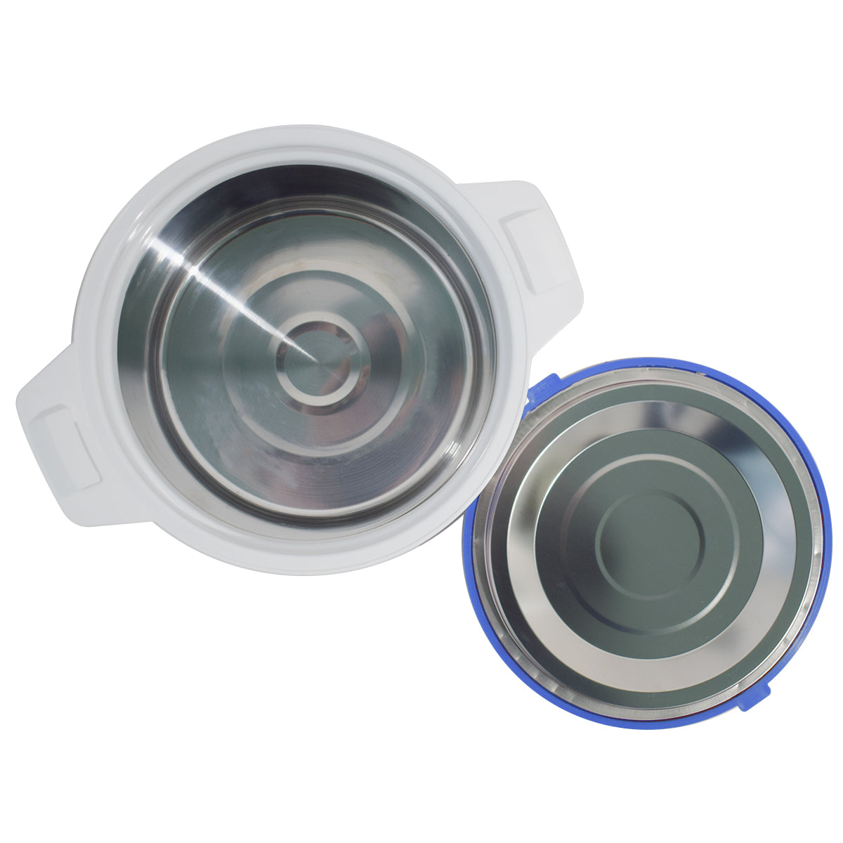 Caserola termica, set 3 piese, interior din inox, Naimeed D4792, Albastru