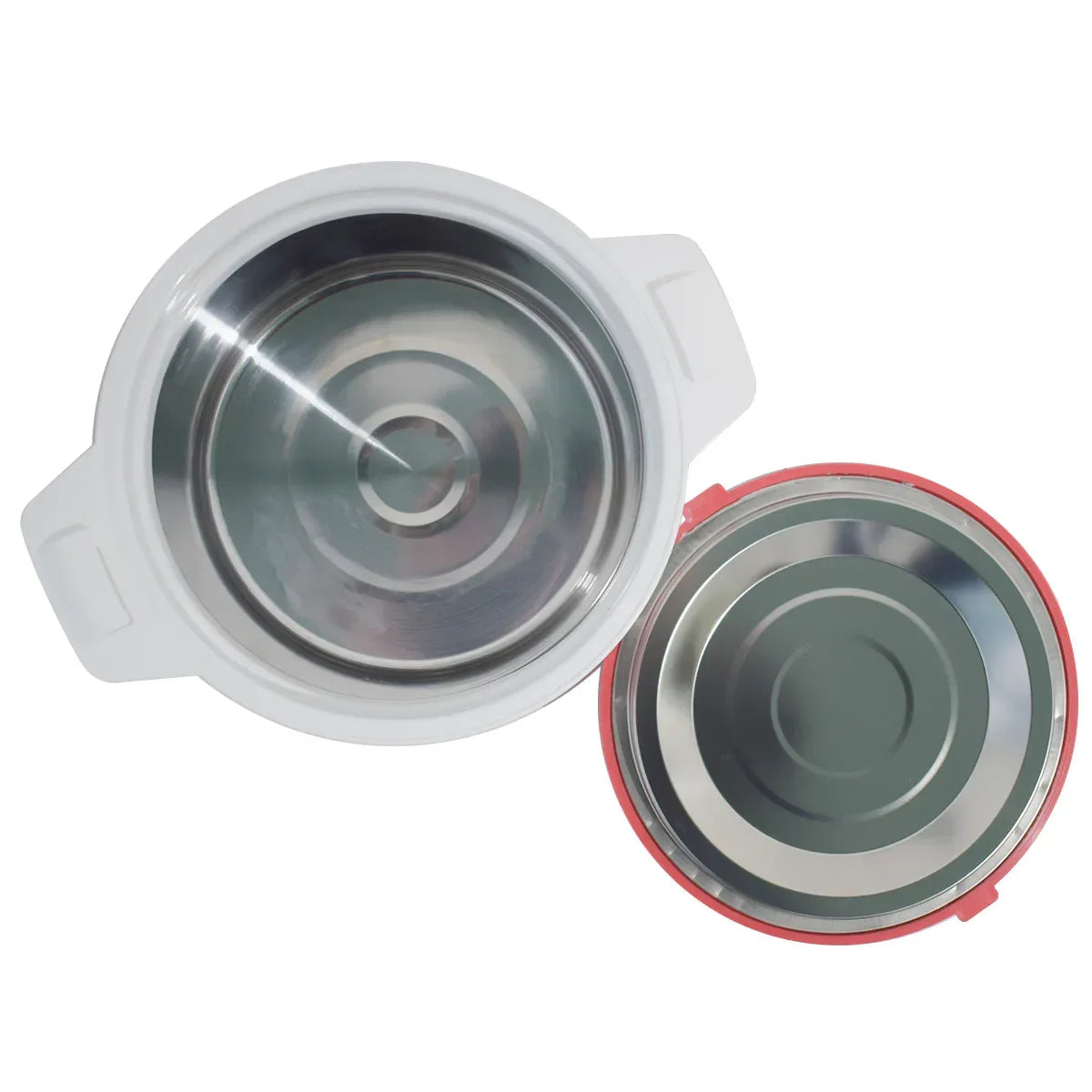 Caserola termica, set 3 piese, interior din inox, Naimeed D4792, Rosu - 221.ro
