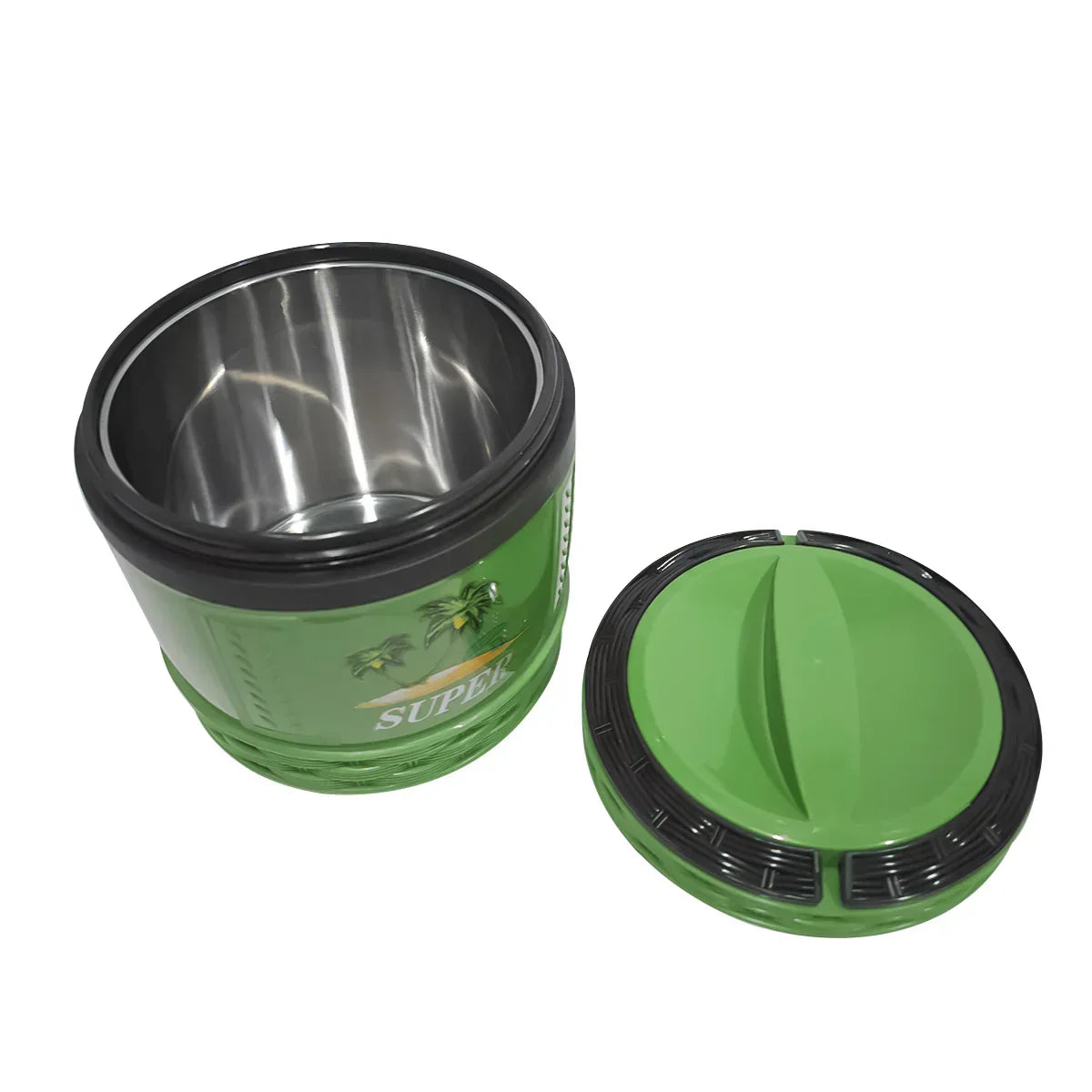 Caserola termica, set 2 piese, cu interior din inox, Naimeed D4796, Verde - 221.ro