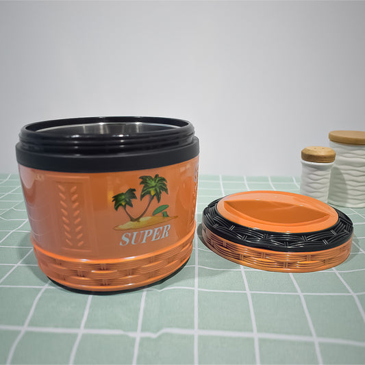 Caserola termica, set 2 piese, cu interior din inox, Naimeed D4796, Portocaliu