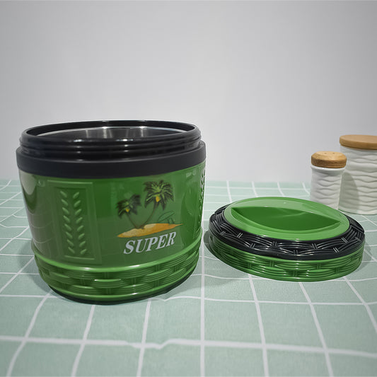 Caserola termica, set 2 piese, cu interior din inox, Naimeed D4796, Verde