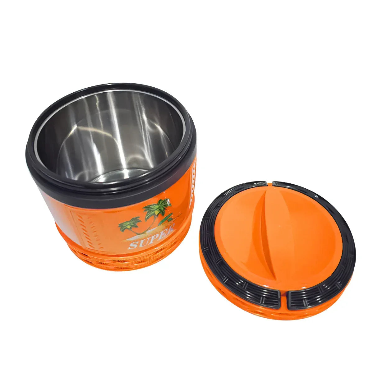 Caserola termica, set 2 piese, cu interior din inox, Naimeed D4796, Portocaliu - 221.ro