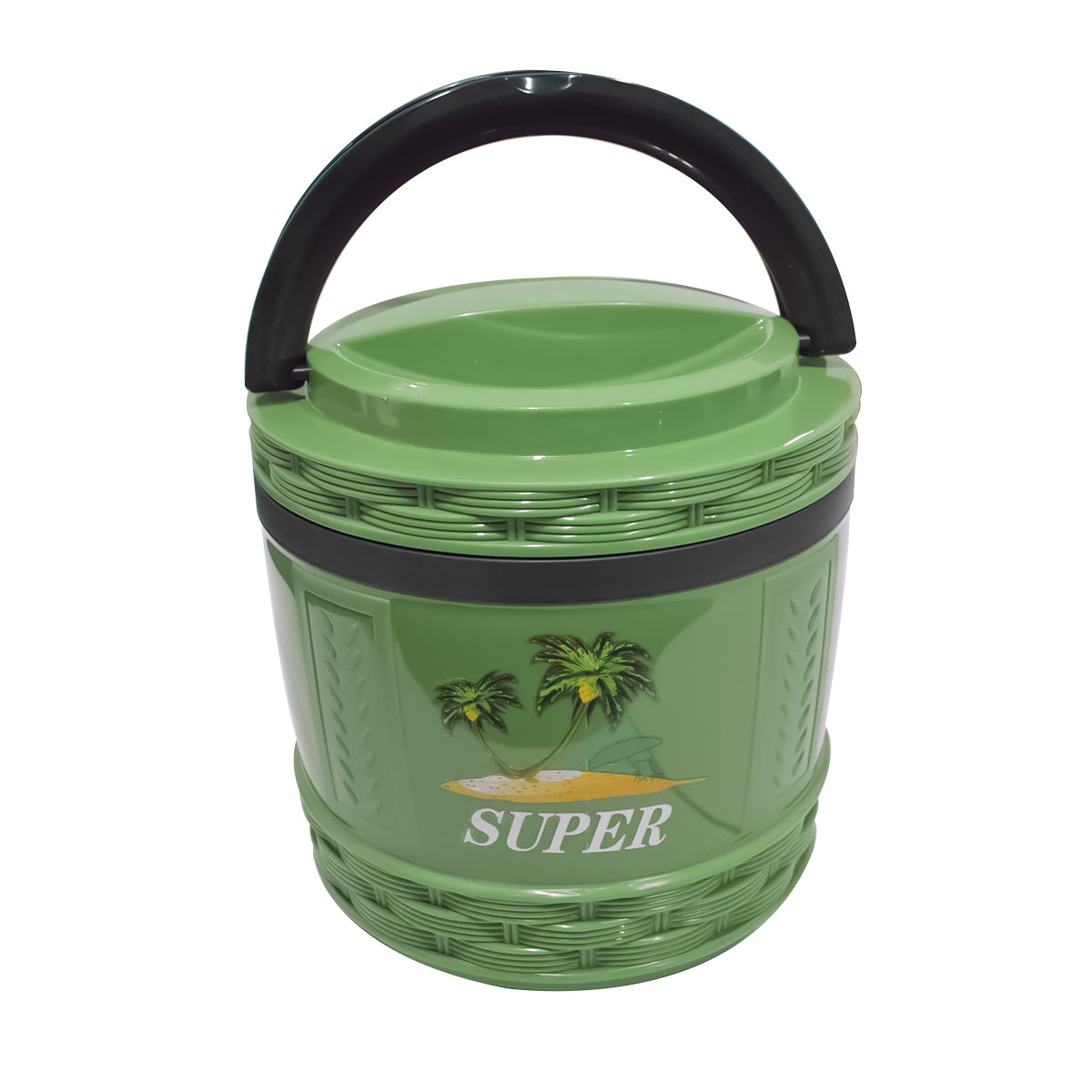 Caserola termica, set 2 piese, cu interior din inox, Naimeed D4796, Verde
