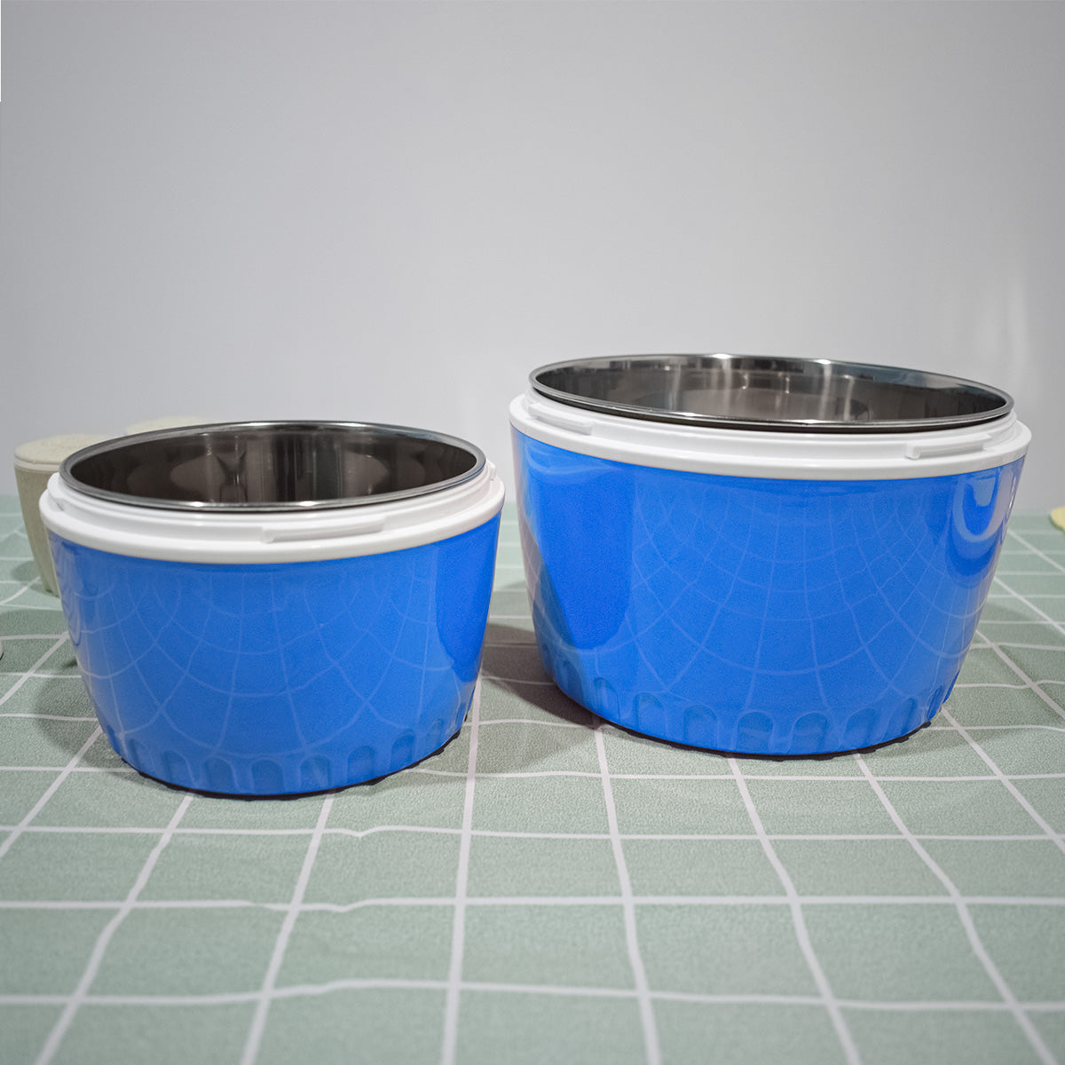Caserola termica, set 3 piese, interior din inox, Naimeed D4797, Albastru