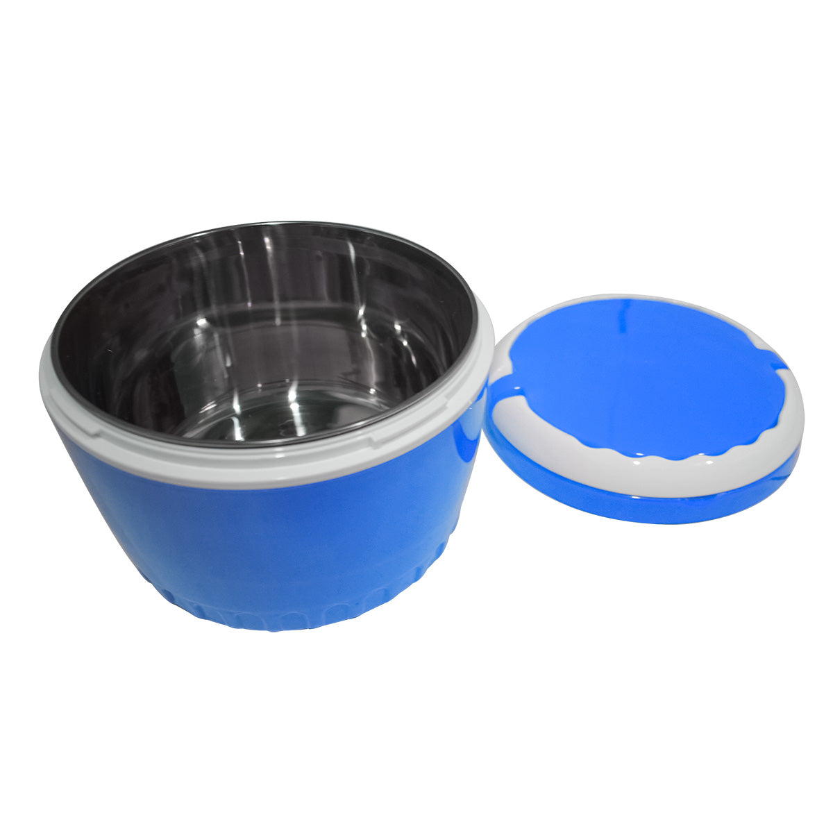 Caserola termica, set 3 piese, interior din inox, Naimeed D4797, Albastru