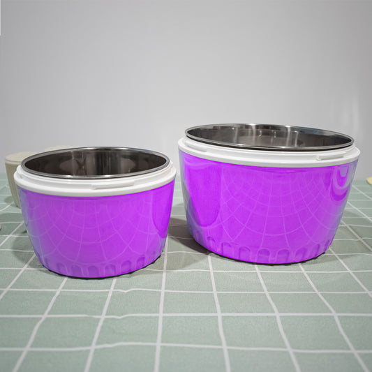 Caserola termica, set 3 piese, interior din inox, Naimeed D4797, Violet