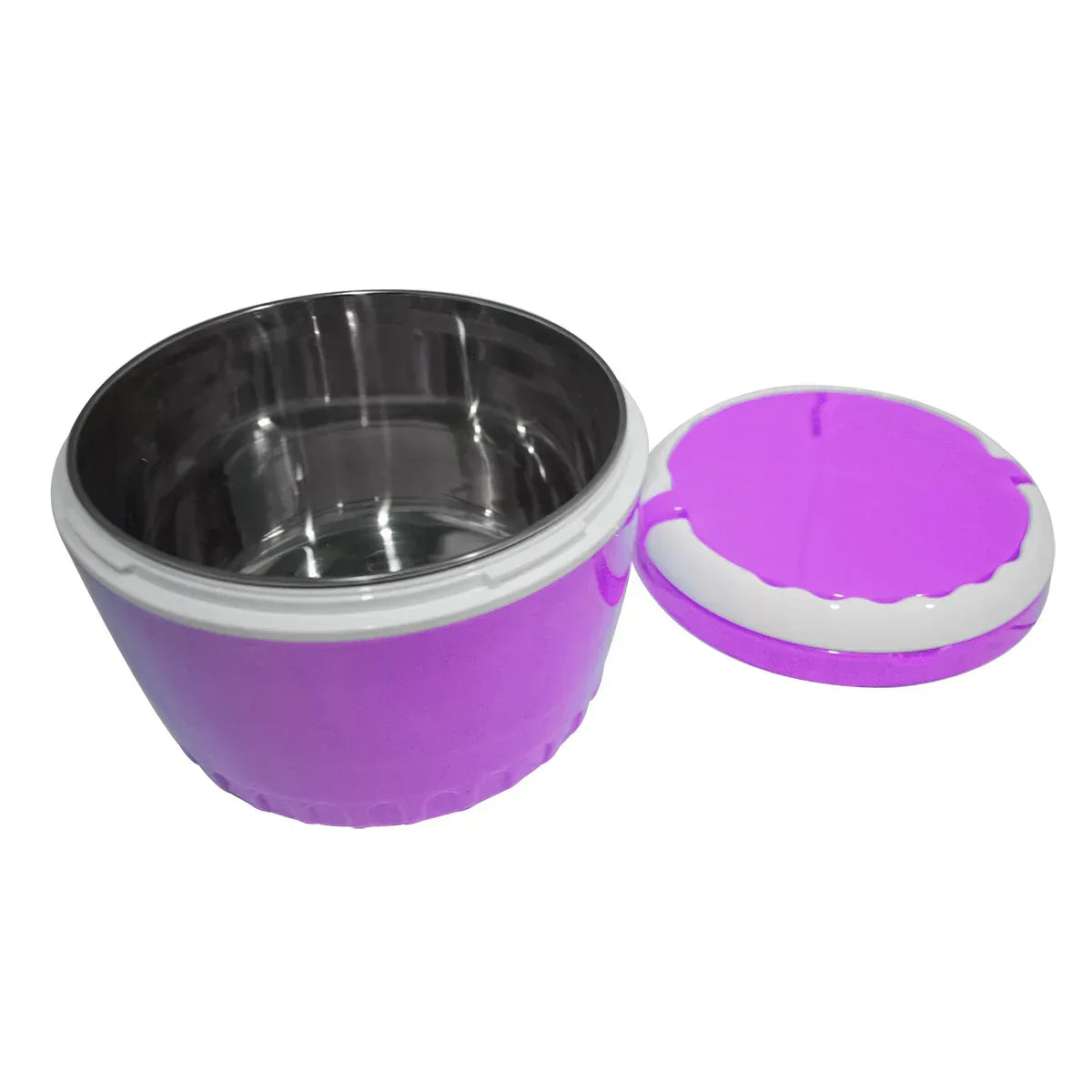 Caserola termica, set 3 piese, interior din inox, Naimeed D4797, Violet - 221.ro
