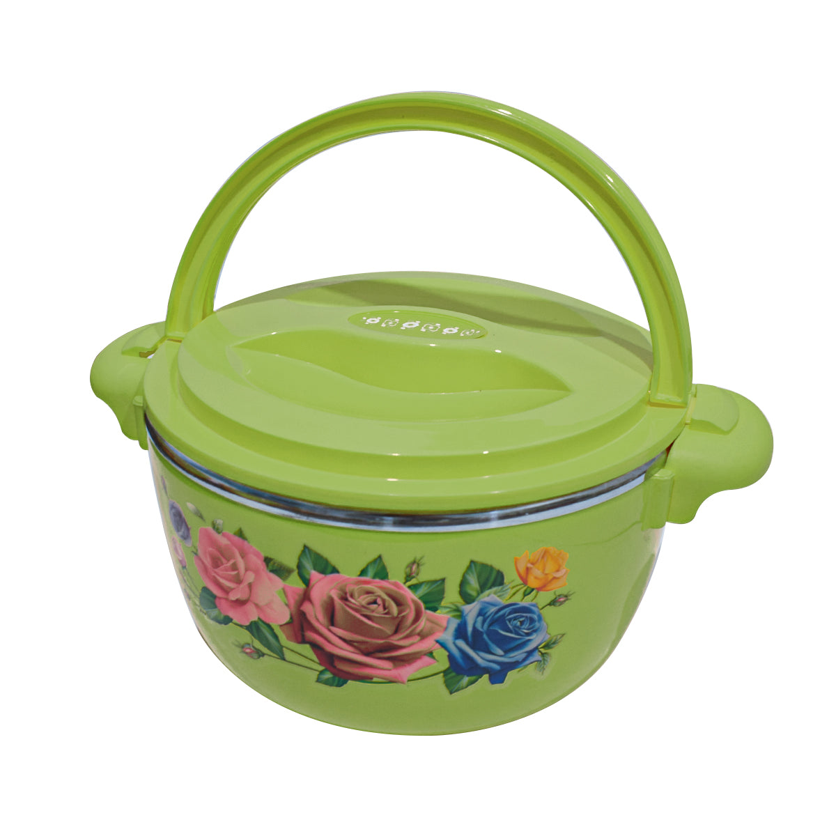 Caserola termica, set 5 piese, cu interior din inox, Naimeed D4799, Verde