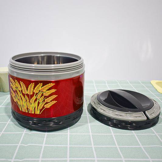 Caserola termica, set 2 piese, interior din inox, Naimeed D4801, Rosu