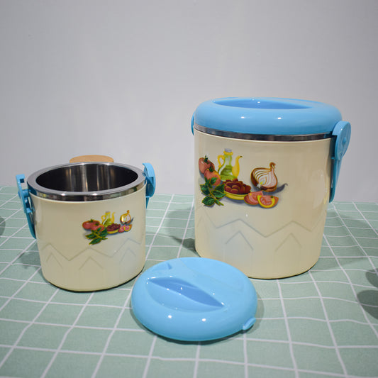 Caserola termica, set 3 piese, cu interior din inox, Naimeed D4806, Turcoaz