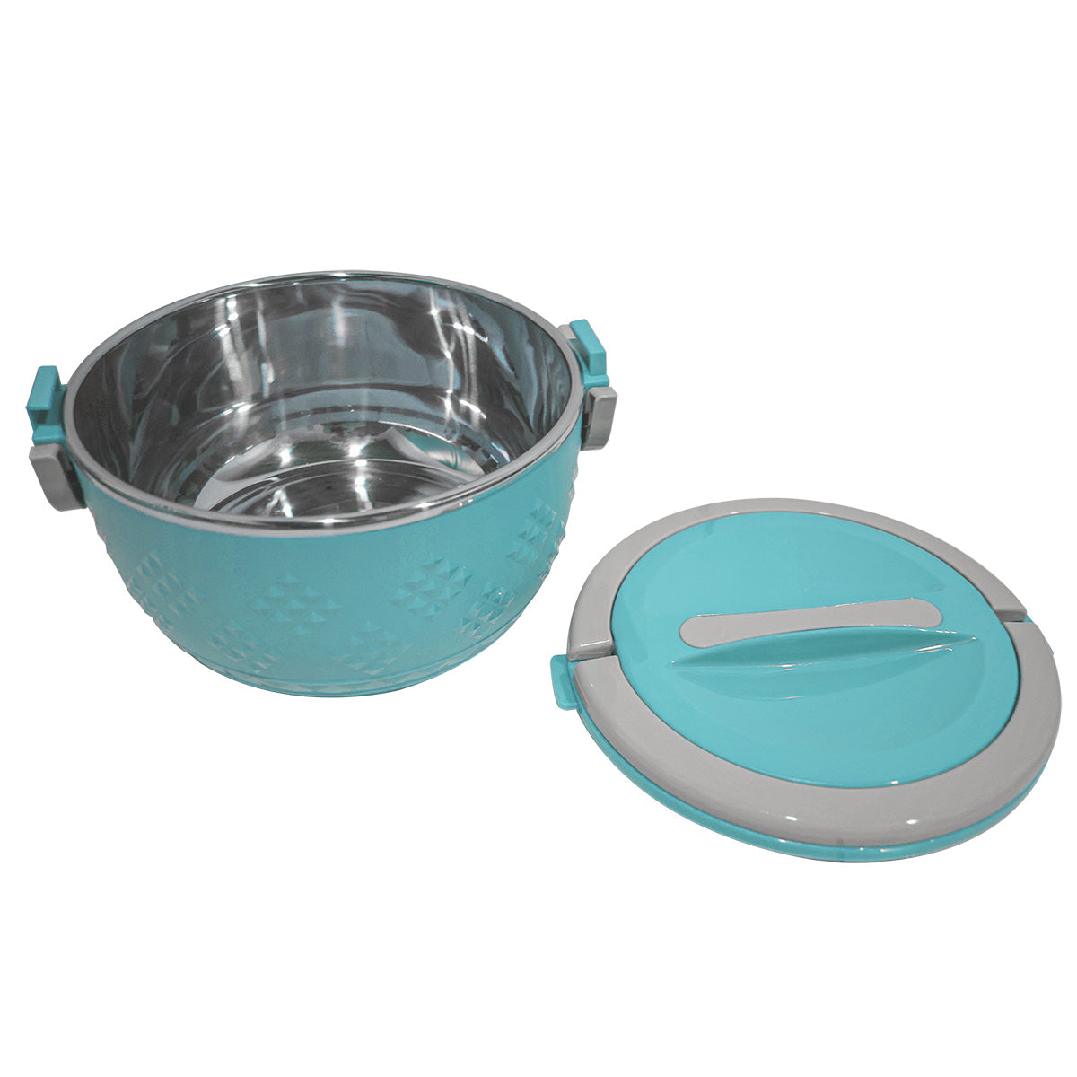 Caserola termica, set 3 piese, cu interior din inox, Naimeed D4809, Albastru