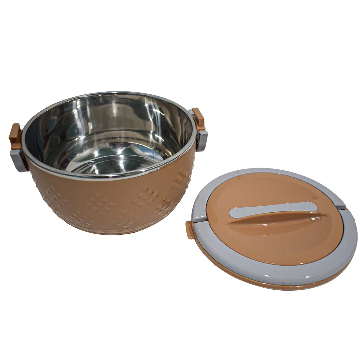 Caserola termica, set 3 piese, cu interior din inox, Naimeed D4809, Maro - 221.ro