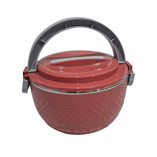Caserola termica, set 3 piese, cu interior din inox, Naimeed D4809, Rosu