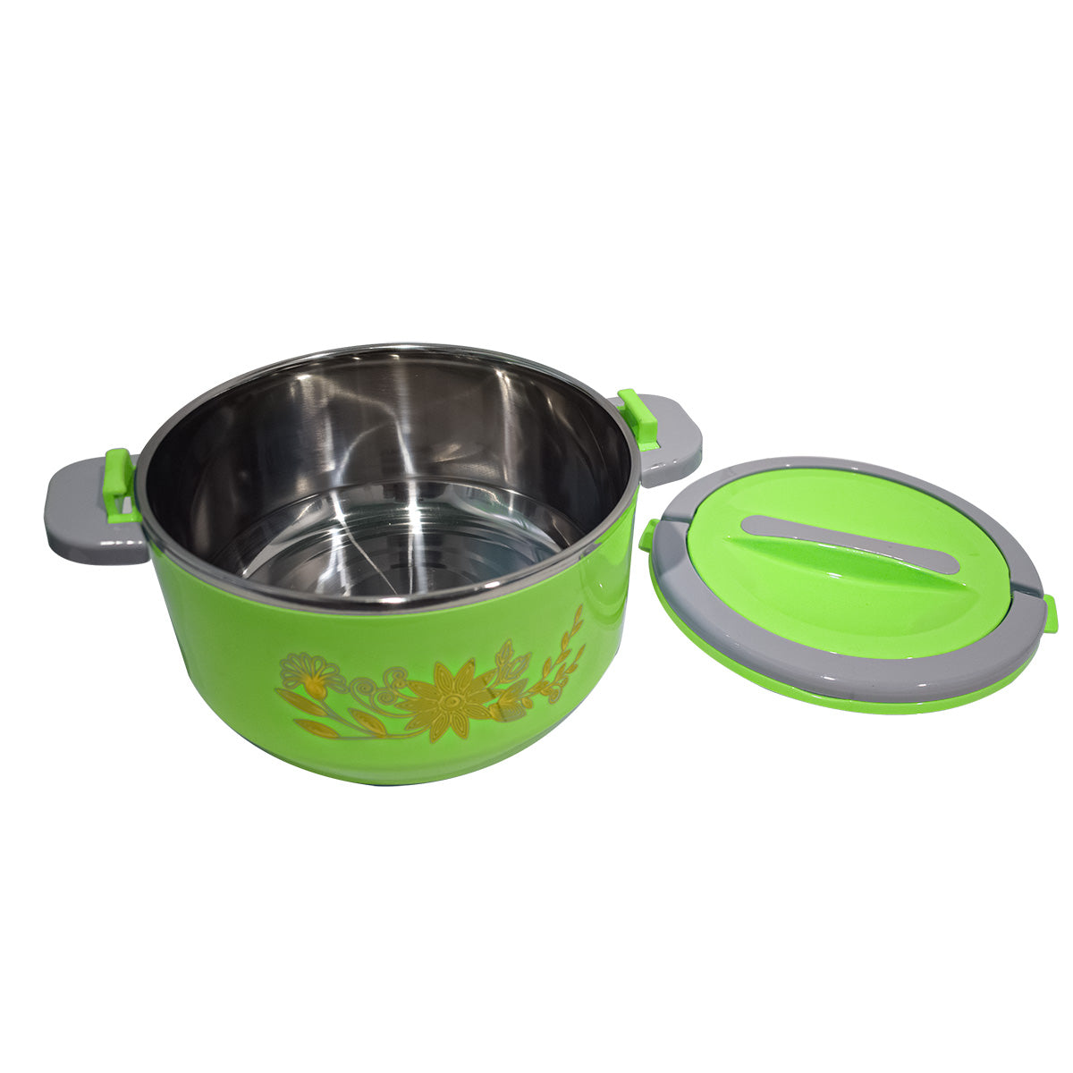 Caserola termica, set 3 piese, cu interior din inox, Naimeed D4810, Verde