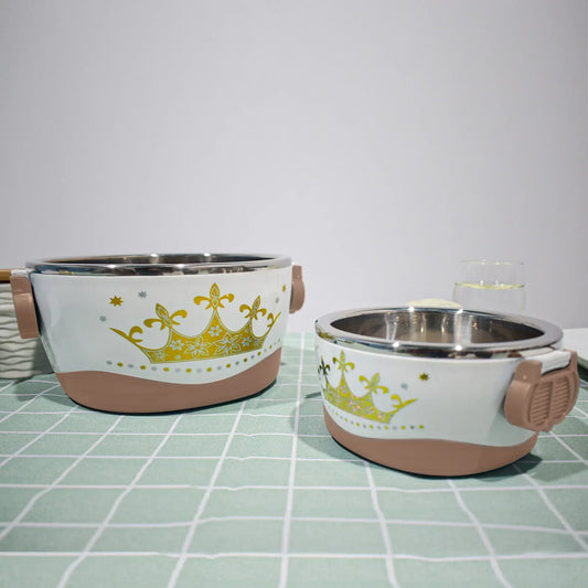 Caserola termica, set 4 piese, cu interior din inox, Naimeed D4815, Crem - 221.ro