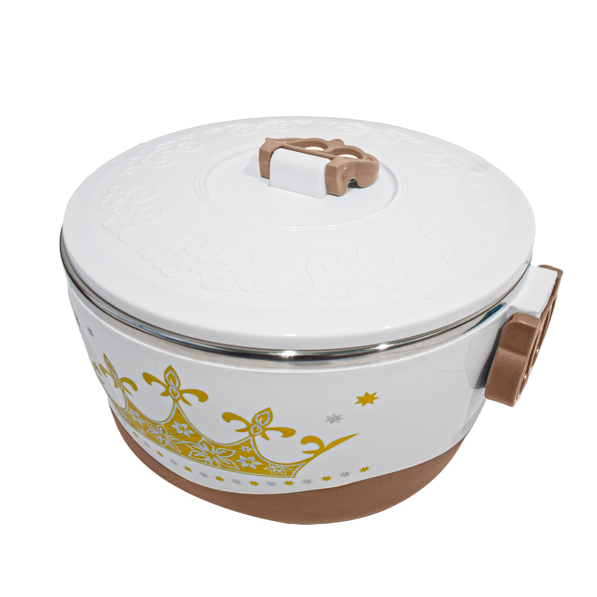 Caserola termica, set 4 piese, cu interior din inox, Naimeed D4815, Crem