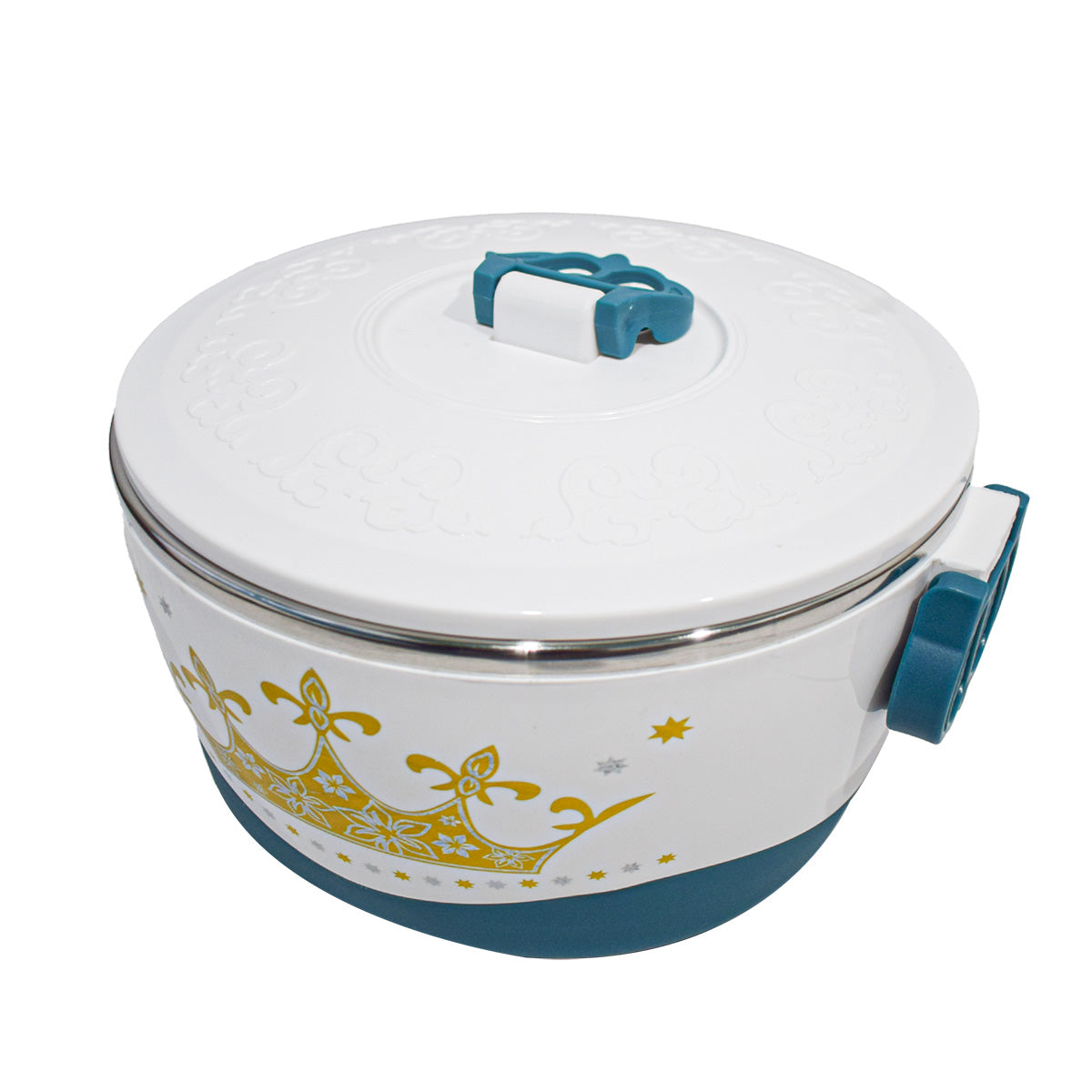 Caserola termica, set 4 piese, cu interior din inox, Naimeed D4815, Turcoaz