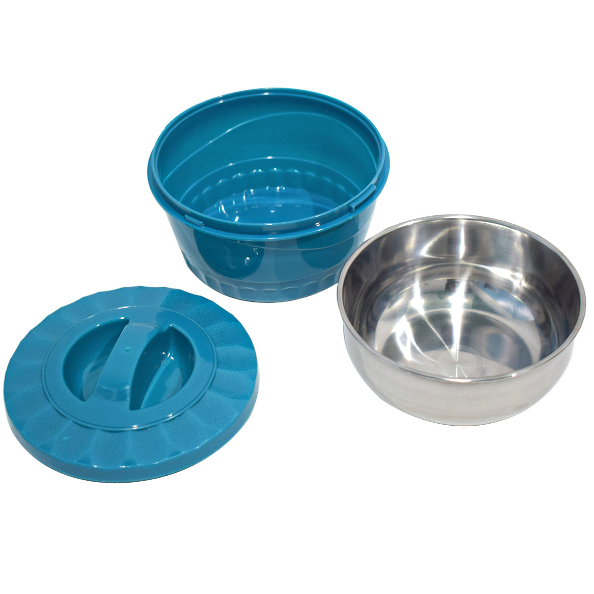 Caserola termica, set 5 piese, cu interior din inox, Naimeed D4818, Albastru