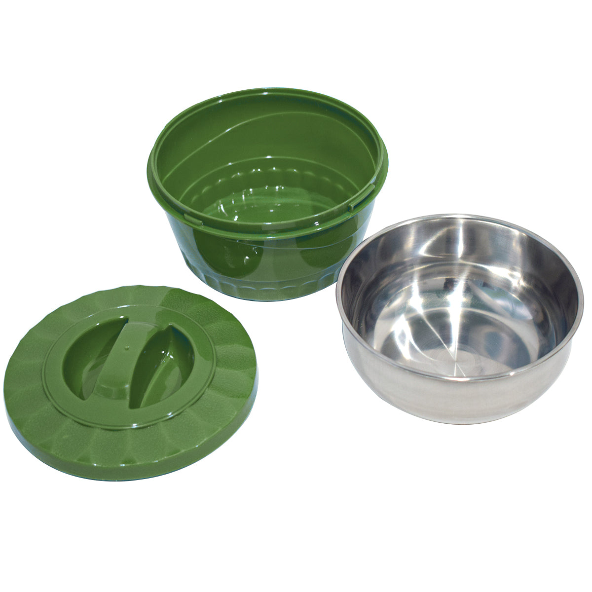 Caserola termica, set 5 piese, cu interior din inox, Naimeed D4818, Verde