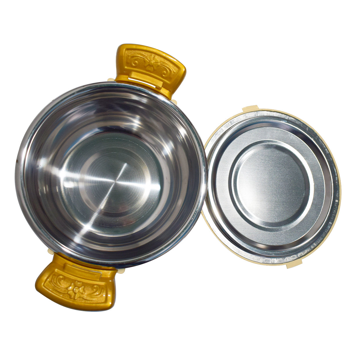 Caserola termica, set 4 piese, cu interior din inox, Naimeed D4819, Crem