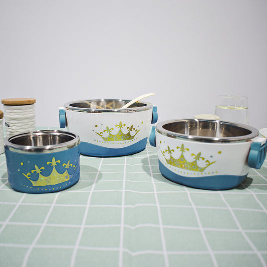 Caserola termica, set 7 piese, cu interior din inox, Naimeed D4820, Albastru