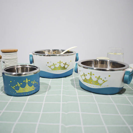 Caserola termica, set 7 piese, cu interior din inox, Naimeed D4820, Albastru - 221.ro