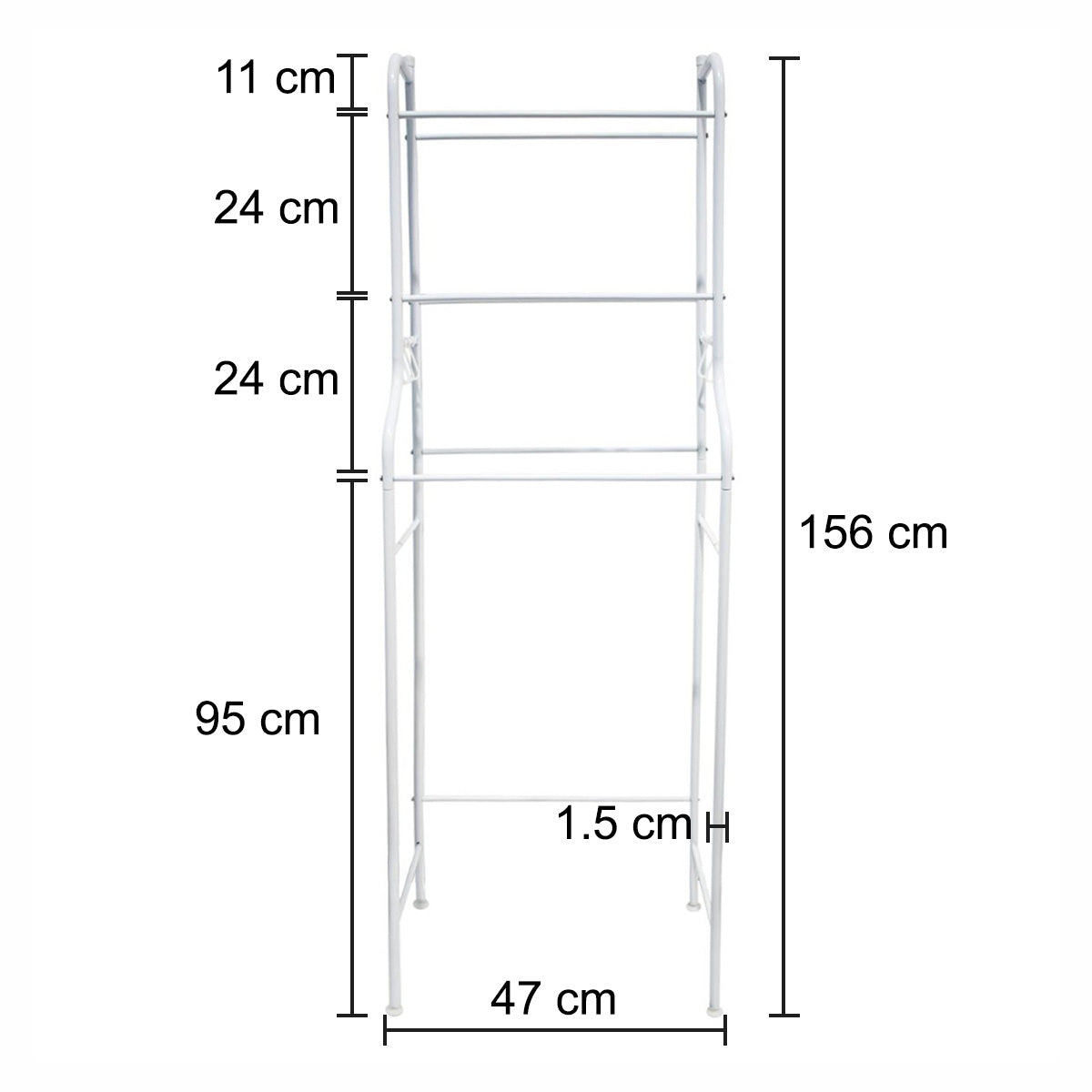 Raft de baie, 3 polite deasupra toaletei, Naimeed D4821, Alb