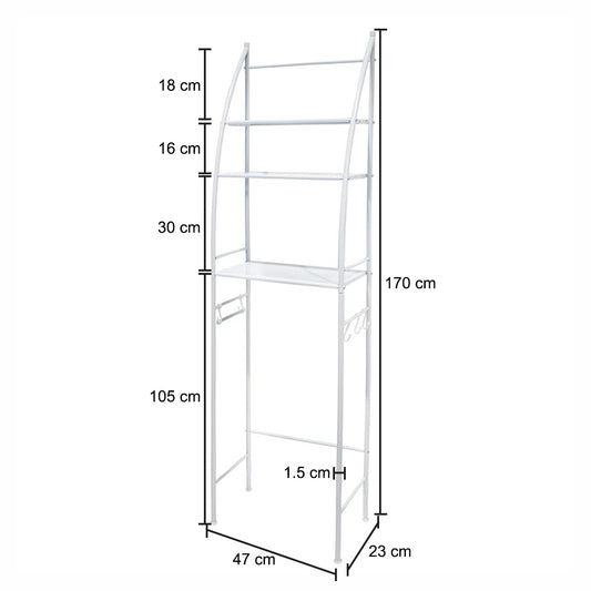 Raft de baie, 3 polite deasupra toaletei, Naimeed D4822, Alb