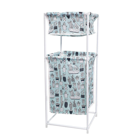 Cos de rufe, material textil, 2 niveluri, Naimeed D4839A, Albastru