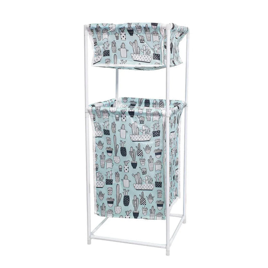 Cos de rufe, material textil, 2 niveluri, Naimeed D4839A, Albastru - 221.ro