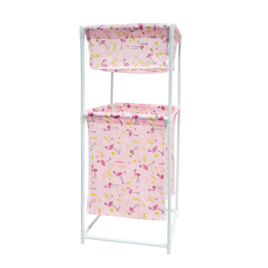 Cos de rufe, material textil, 2 niveluri, Naimeed D4839R, Roz