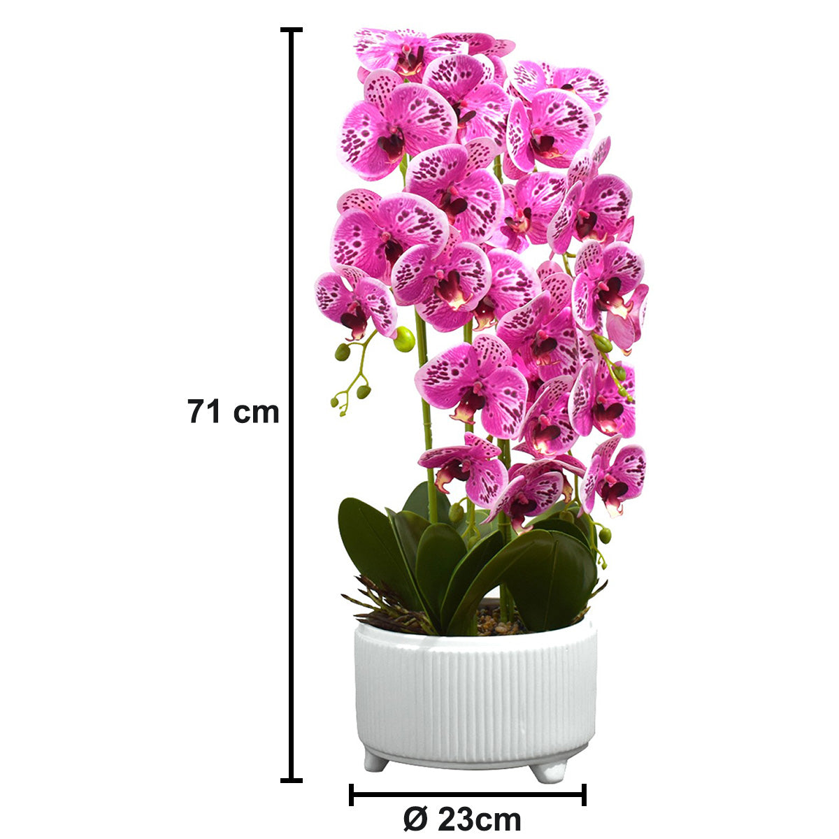 Orhidee cu aspect natural in ghiveci ceramic, 71 cm, Naimeed D4844, Magenta