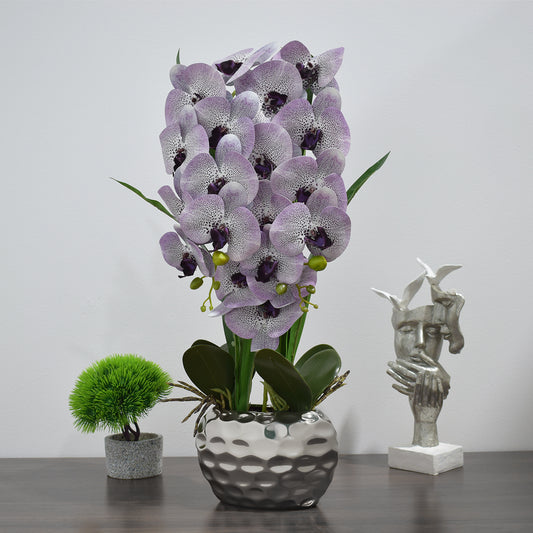 Orhidee cu aspect natural in ghiveci ceramic, 60 cm, Naimeed D4845, Amethyst
