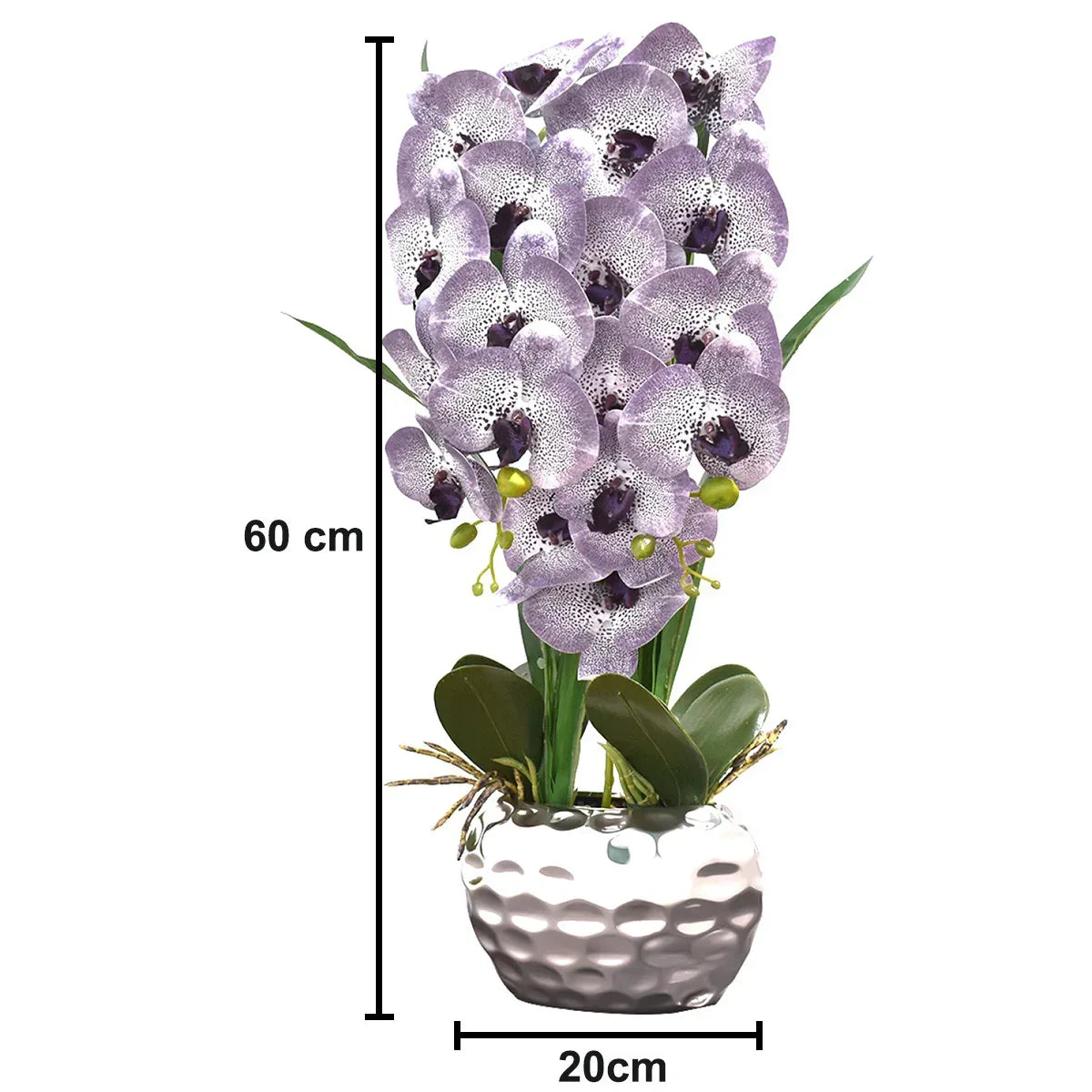 Orhidee cu aspect natural in ghiveci ceramic, 60 cm, Naimeed D4845, Amethyst - 221.ro