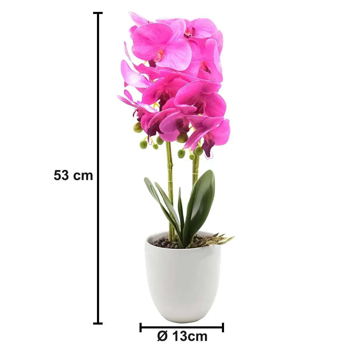 Orhidee cu aspect natural in ghiveci ceramic, 53 cm, Naimeed D4846, Magenta - 221.ro