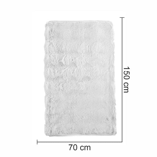 Cuvertura Canapea, Naimeed D4875S, 70x150cm, poliester, pufoasa, Alb - 221.ro