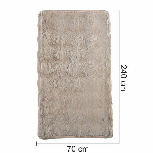 Cuvertura Canapea, Naimeed D4876L, 70x240cm, poliester, pufoasa, Maro - 221.ro