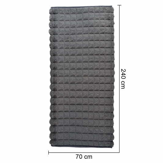 Cuvertura Canapea, Naimeed D4880L, 70x240cm, poliester, pufoasa, matlasata, Gri Inchis