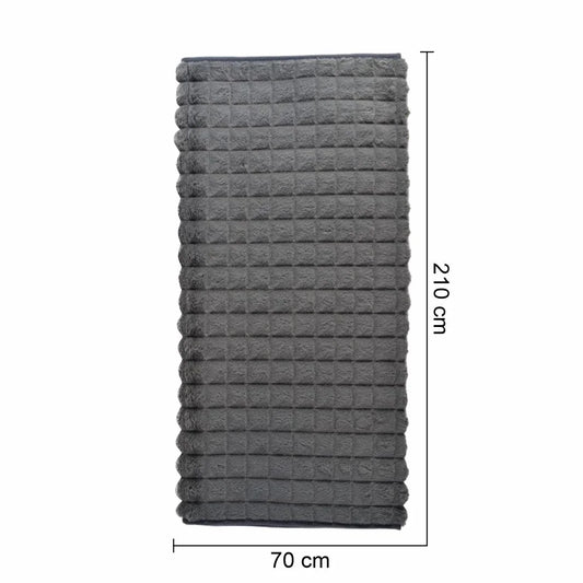 Cuvertura Canapea, Naimeed D4880M, 70x210cm, poliester, pufoasa, matlasata, Gri Inchis - 221.ro