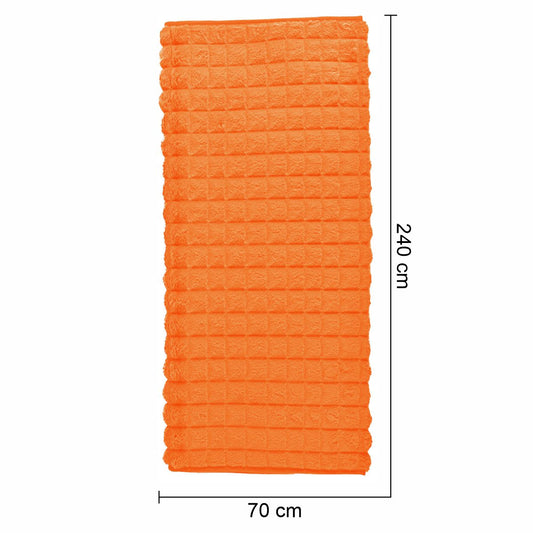 Cuvertura Canapea, Naimeed D4881L, 70x240cm, poliester, pufoasa, matlasata, Portocaliu