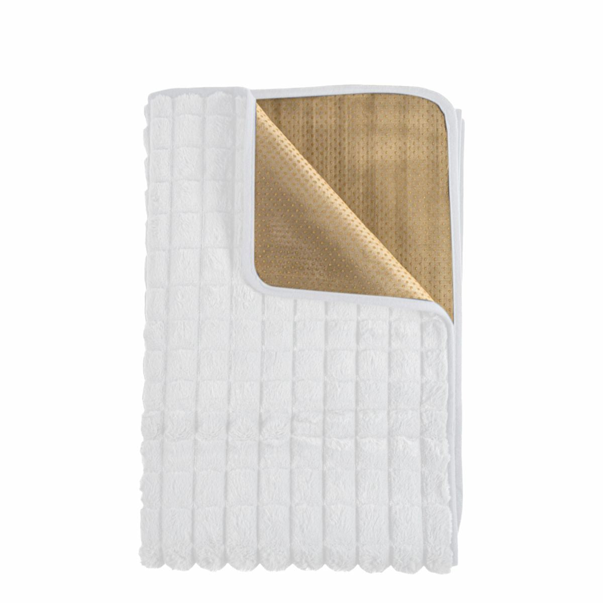 Cuvertura Canapea, Naimeed D4882M, 70x210cm, poliester, pufoasa, matlasata, Alb