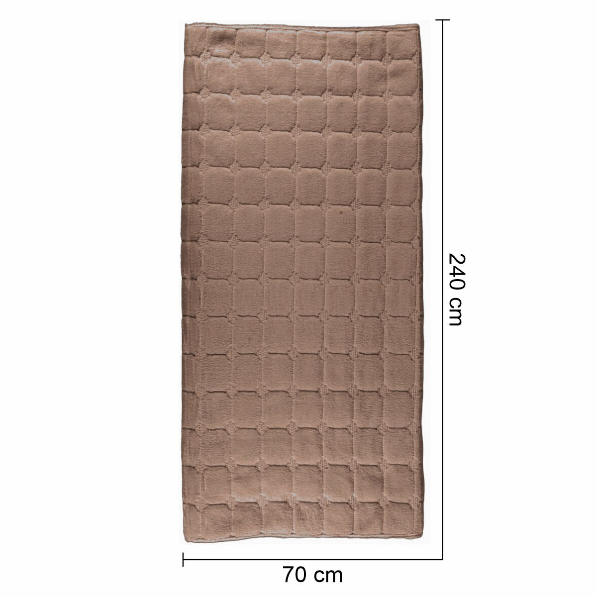 Cuvertura Canapea, Naimeed D4885L, 70x240cm, poliester, pufoasa, matlasata, Maro Inchis
