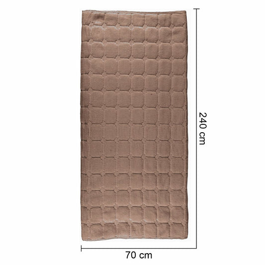 Cuvertura Canapea, Naimeed D4885L, 70x240cm, poliester, pufoasa, matlasata, Maro Inchis