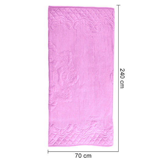 Cuvertura Canapea, Naimeed D4889L, 70x240cm, poliester, pufoasa, matlasata, Roz