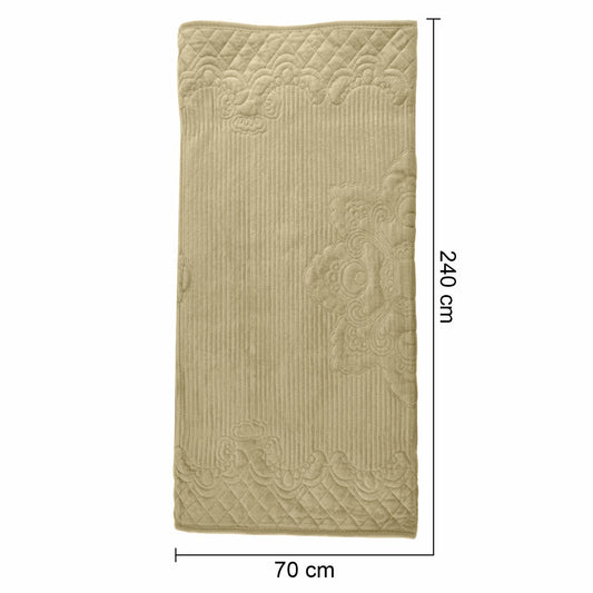 Cuvertura Canapea, Naimeed D4892L, 70x240cm, poliester, pufoasa, matlasata, Crem