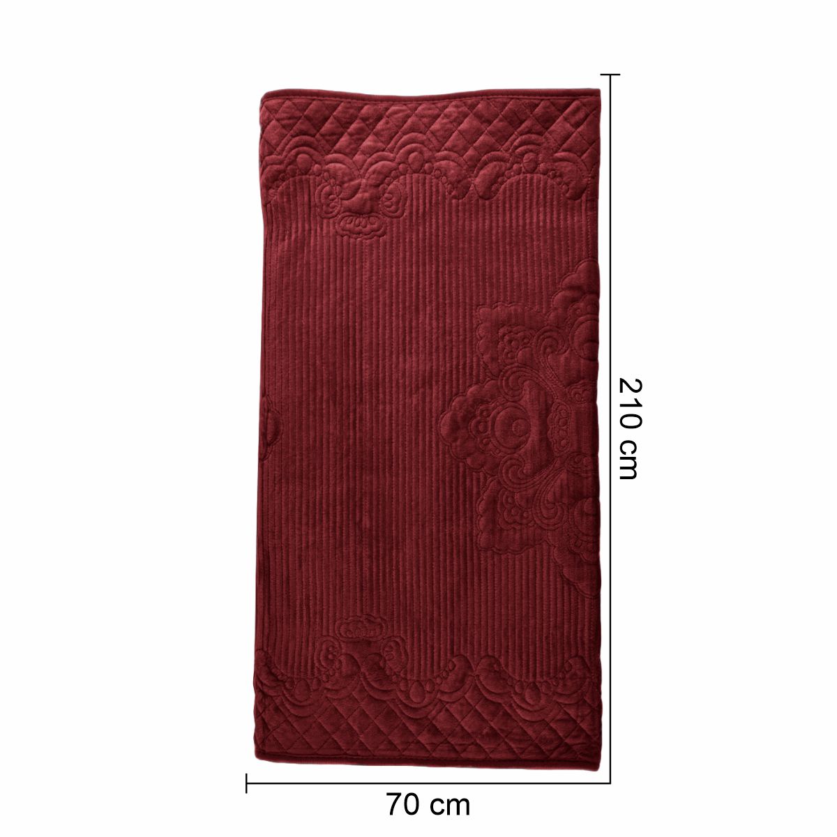 Cuvertura Canapea, Naimeed D4893M, 70x210cm, poliester, pufoasa, matlasata, Visiniu