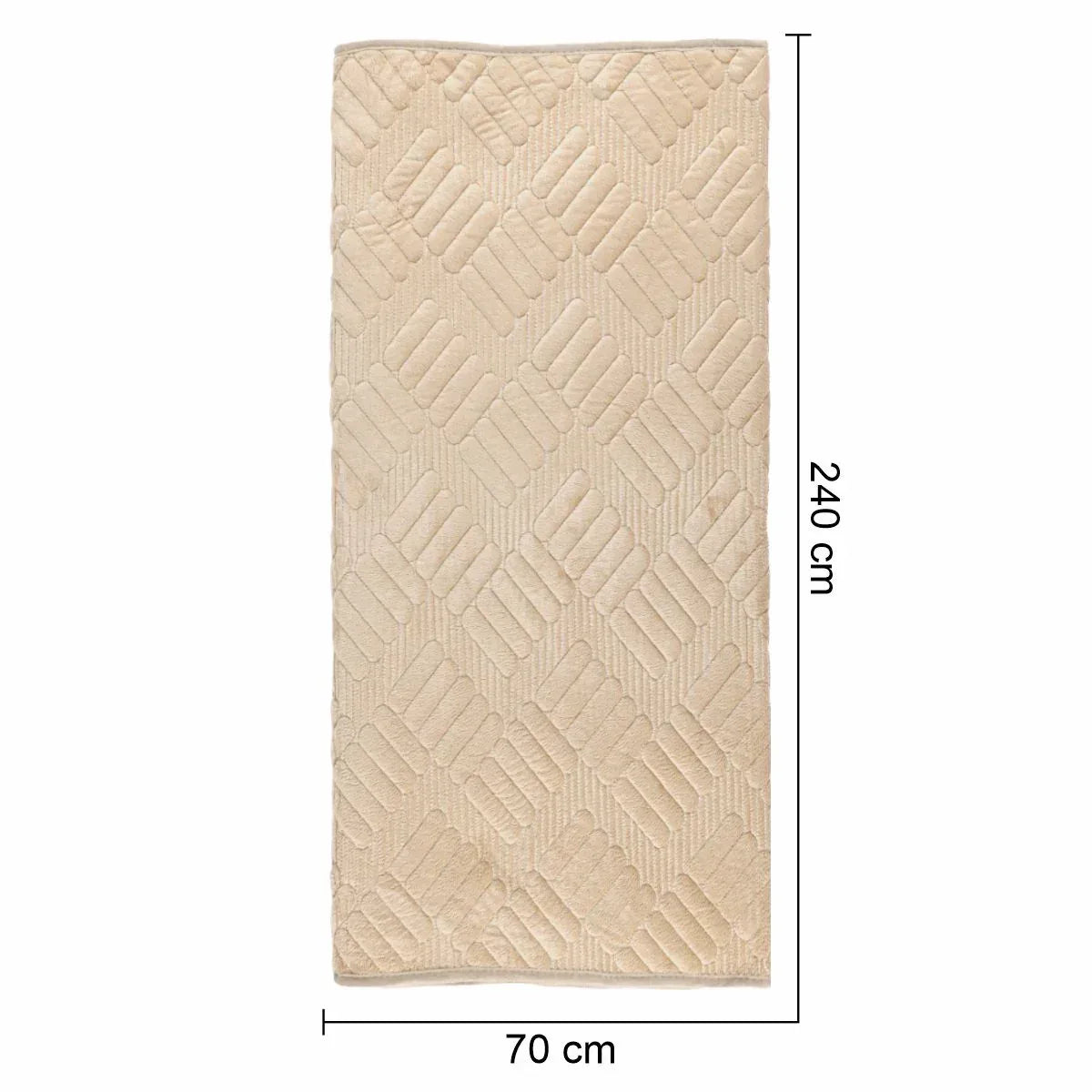 Cuvertura Canapea, Naimeed D4894L, 70x240cm, poliester, pufoasa, matlasata, Crem - 221.ro